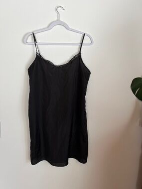 Black Lace-Trim Slip Dress - Women Intimates